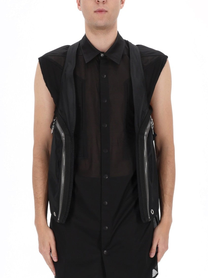 Rick Owens Neutral Bauhaus Harness Back Zippered Vest