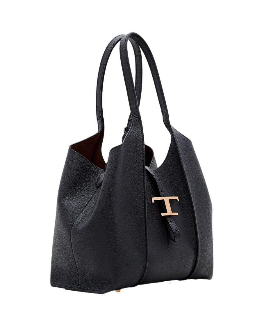 Tod's Structured Small Shopping Bag With T Pendant Closure