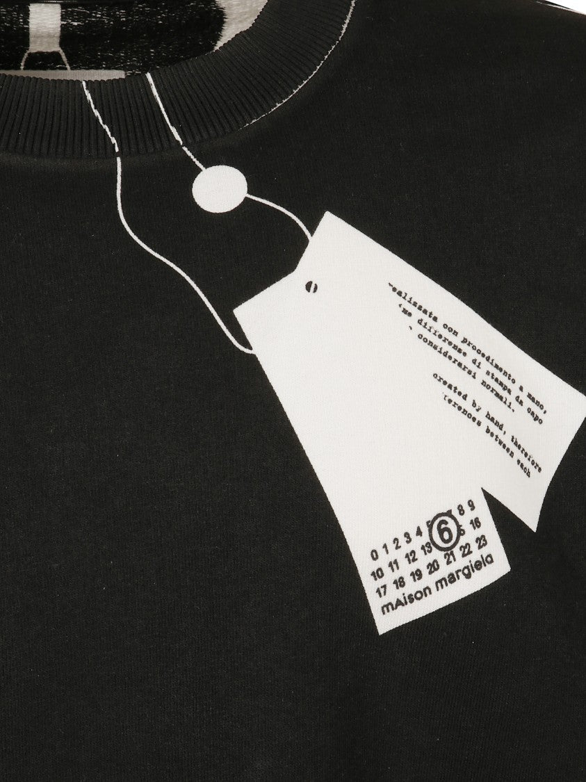 Mm6 By Maison Margiela Cotton Sweatshirt With Contrasting Neckline Detail