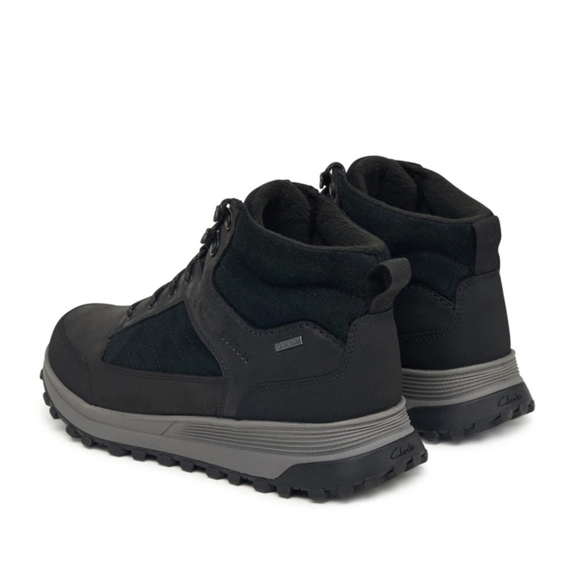 Clarks Black Atl Trekhi Gtx Low-Cut Padded Collar Leather Ankle Boots
