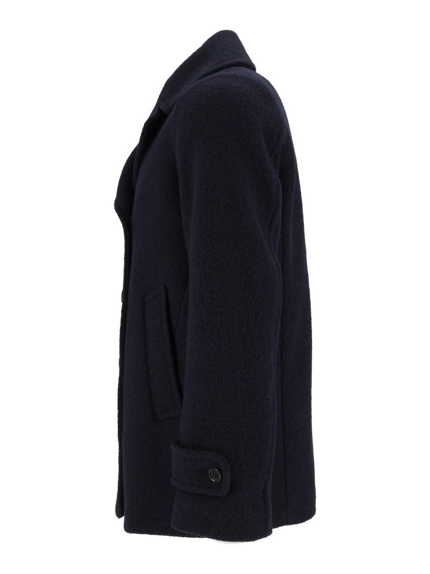 Aspesi Wool Double-Breasted Boxy Coat