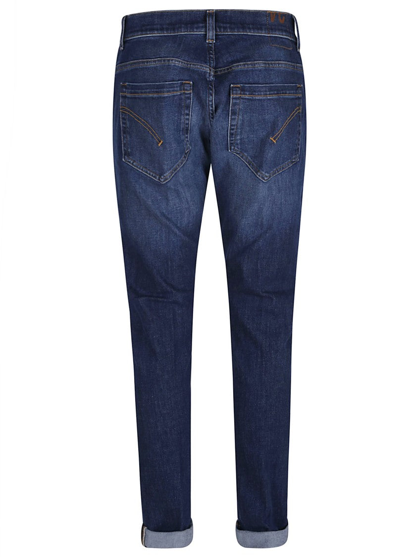 Dondup Modern Fit Blue Cotton Trousers