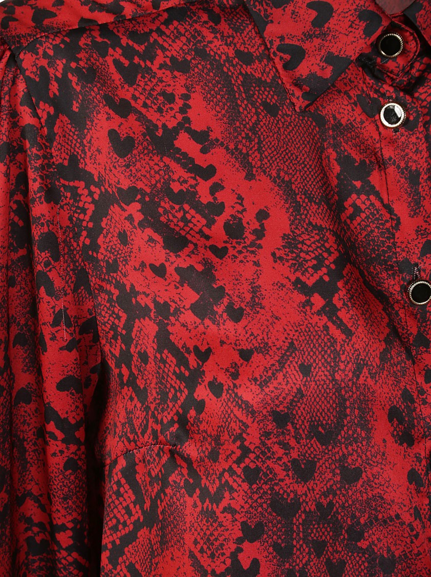Liujo Snake Print Button-Down Shirt With Glossy Finish
