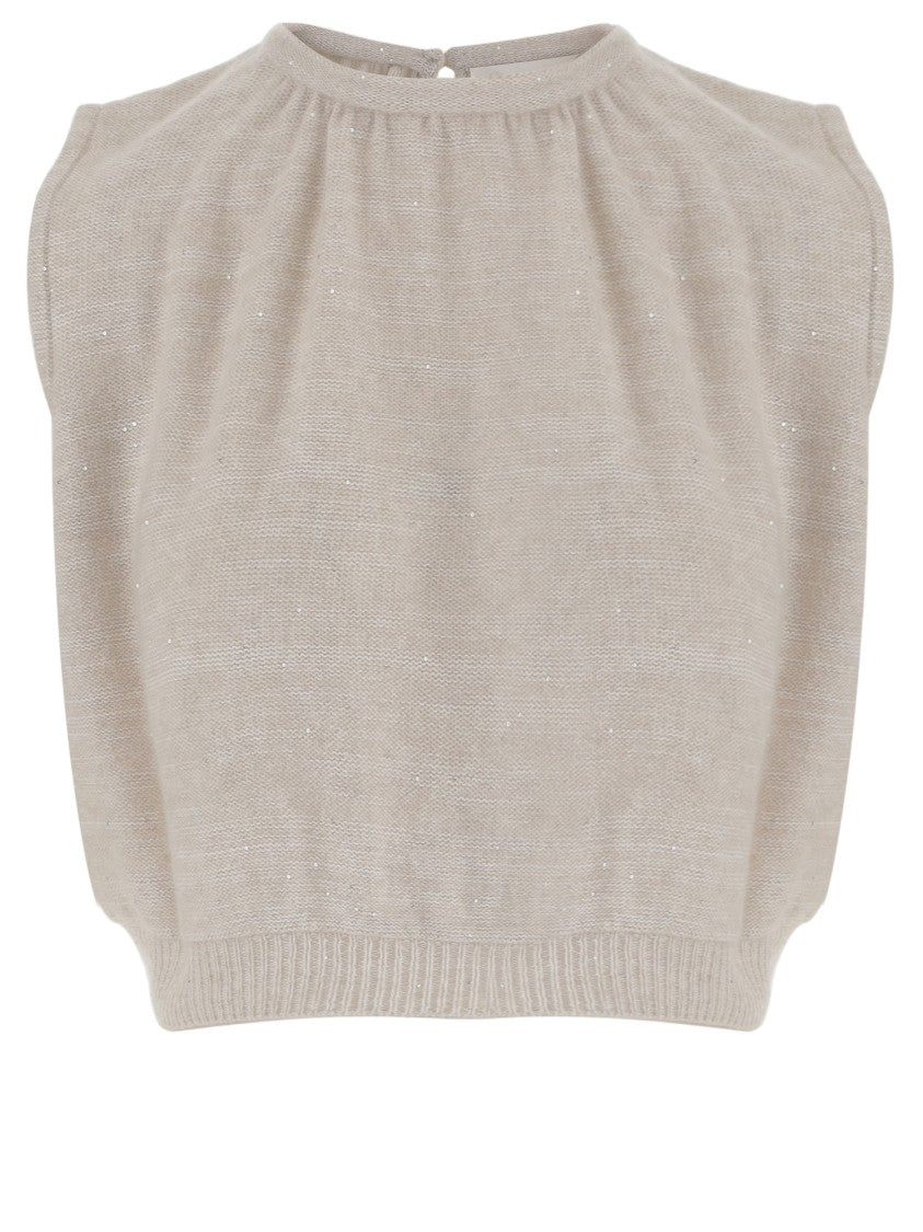 Arch4 Cashmere-Cotton Blend Sleeveless Top With Cut-Out Detail