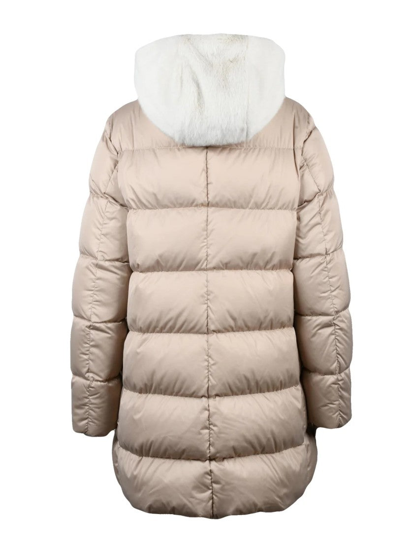 Herno Polyester Plush Hooded Down Jacket