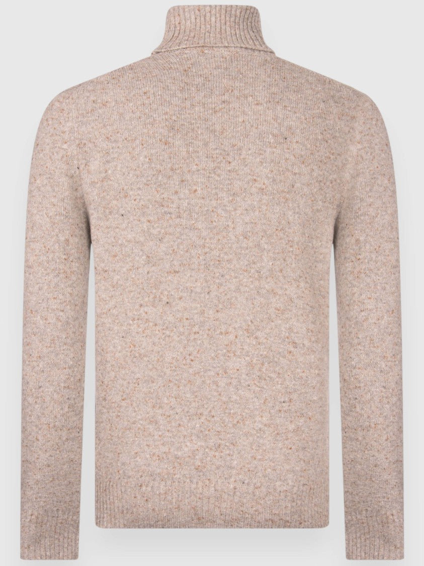 Gran Sasso 2-Ply Cashmere Blend Tweed Turtleneck Sweater