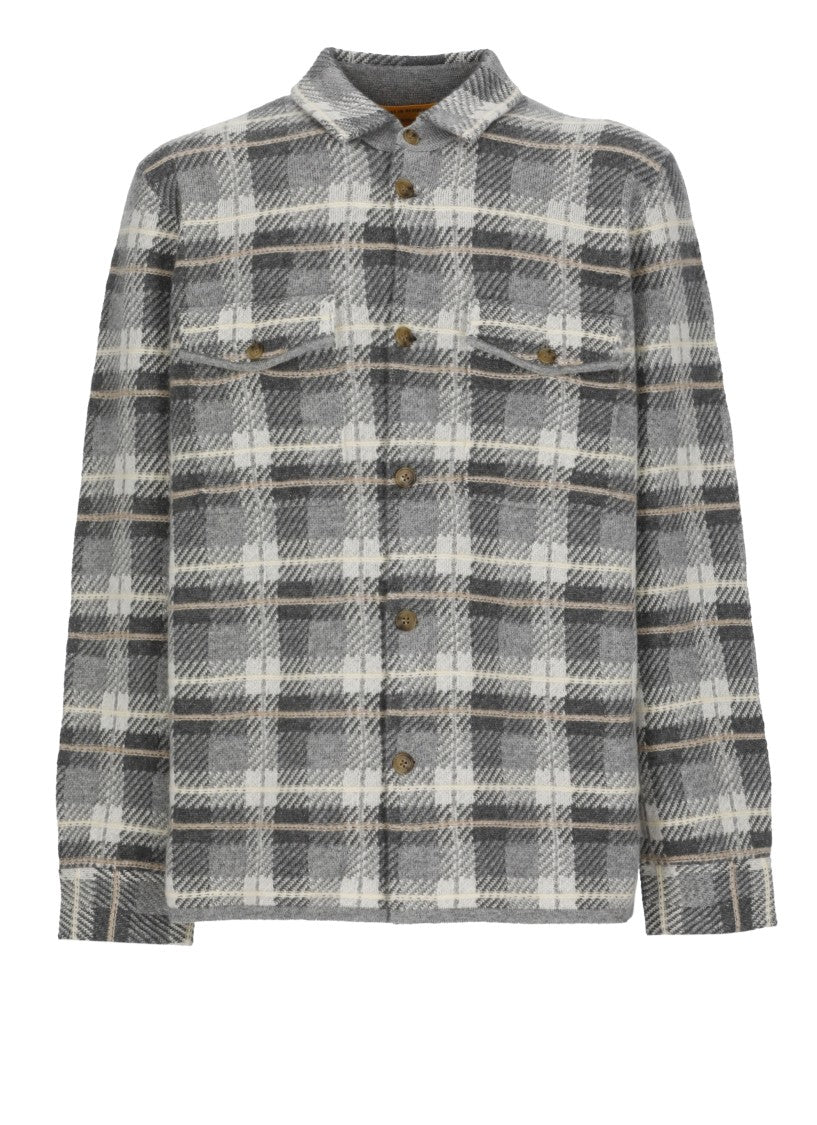 Guest In Residence Grey/White Checkered Pocket Cashmere Casual Shirt