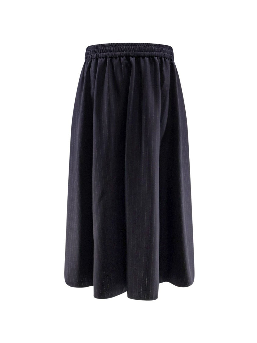 Golden Goose Pinstripe Circle Skirt With Flap Pockets