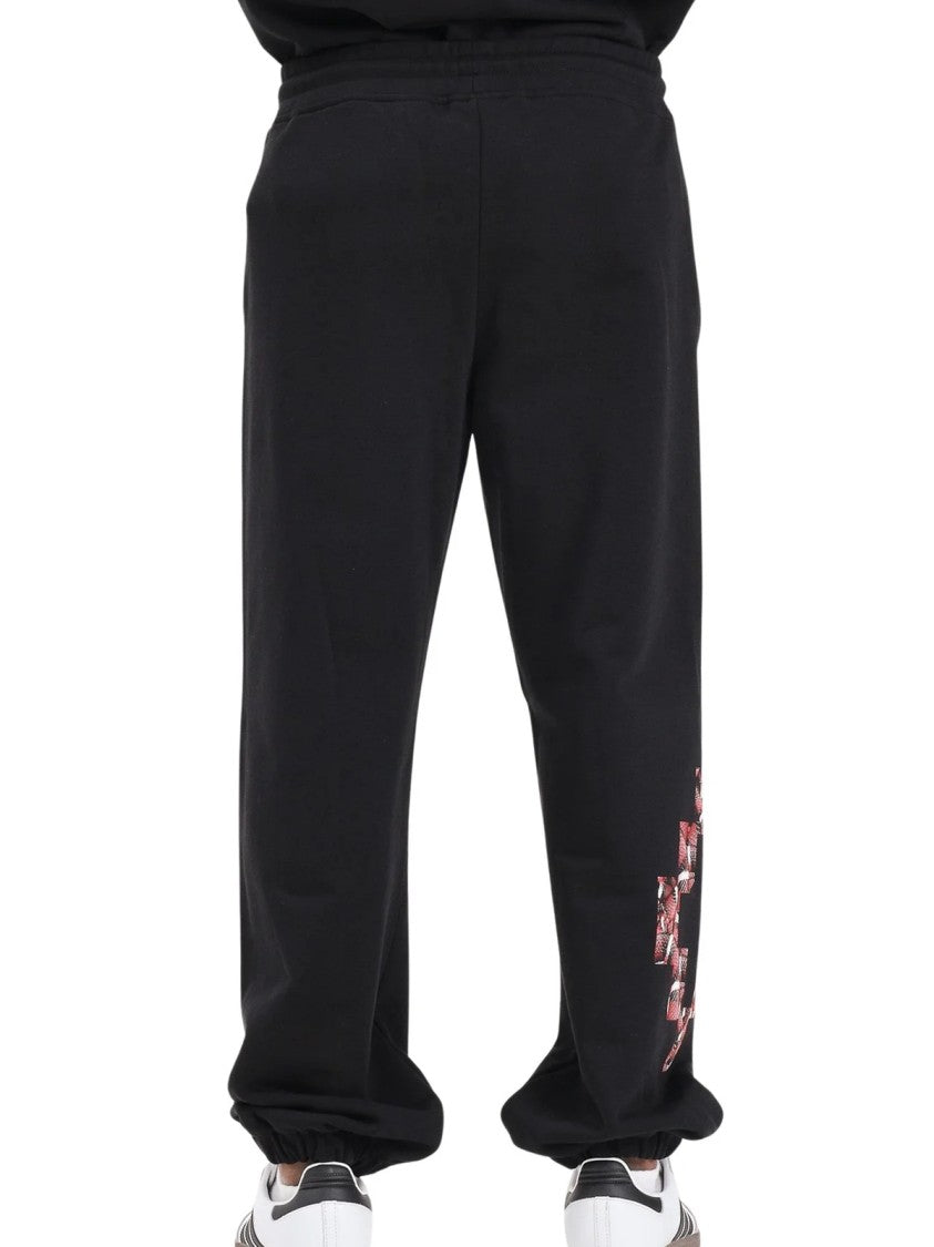 County Of Milan Black Relaxed Fit Cotton Tracksuit Bottoms