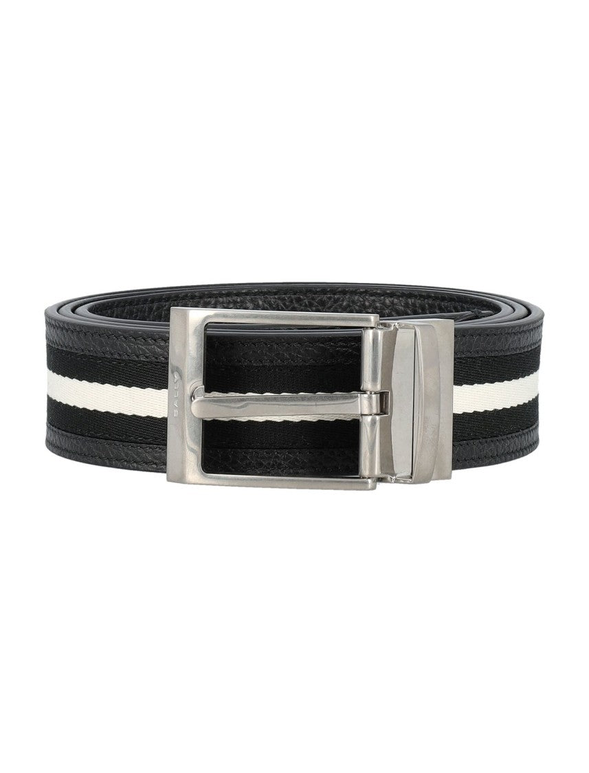 Bally Leather Belt With Polished Silver Buckle