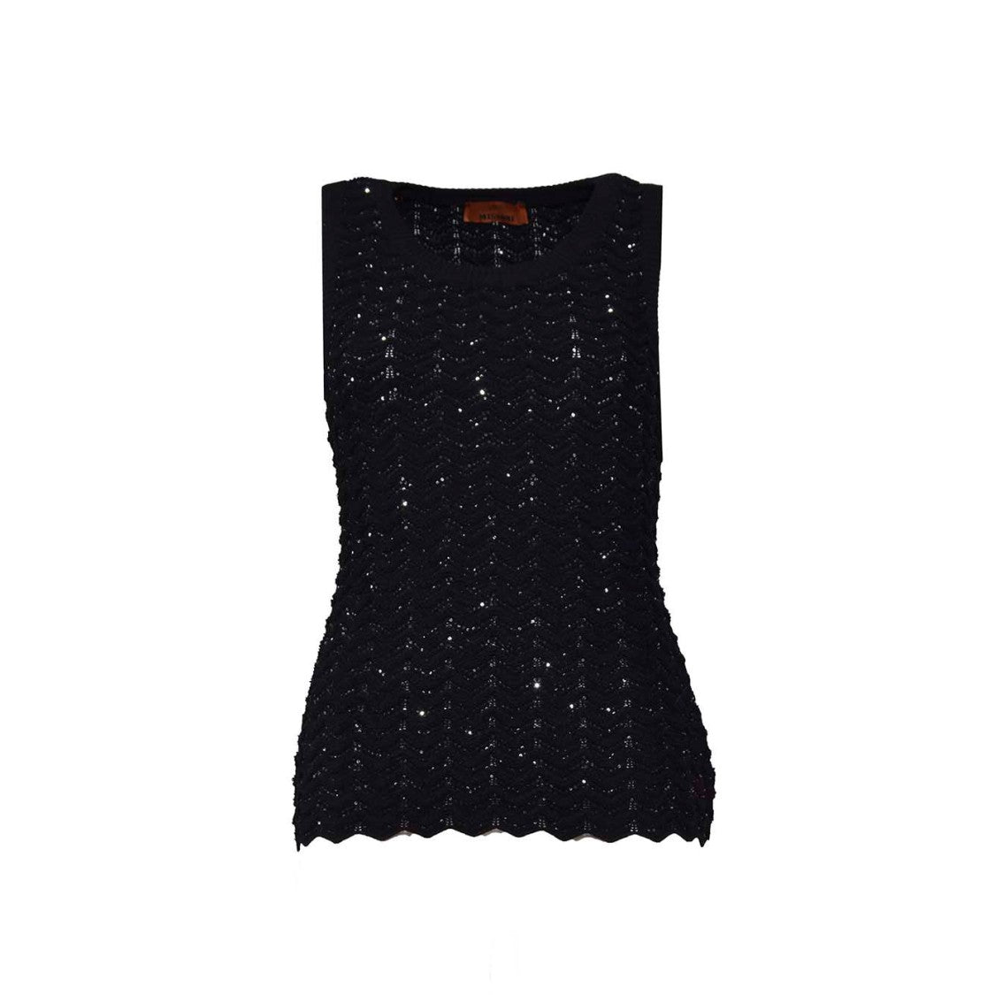Missoni Black Viscose Tank Top With Sequins