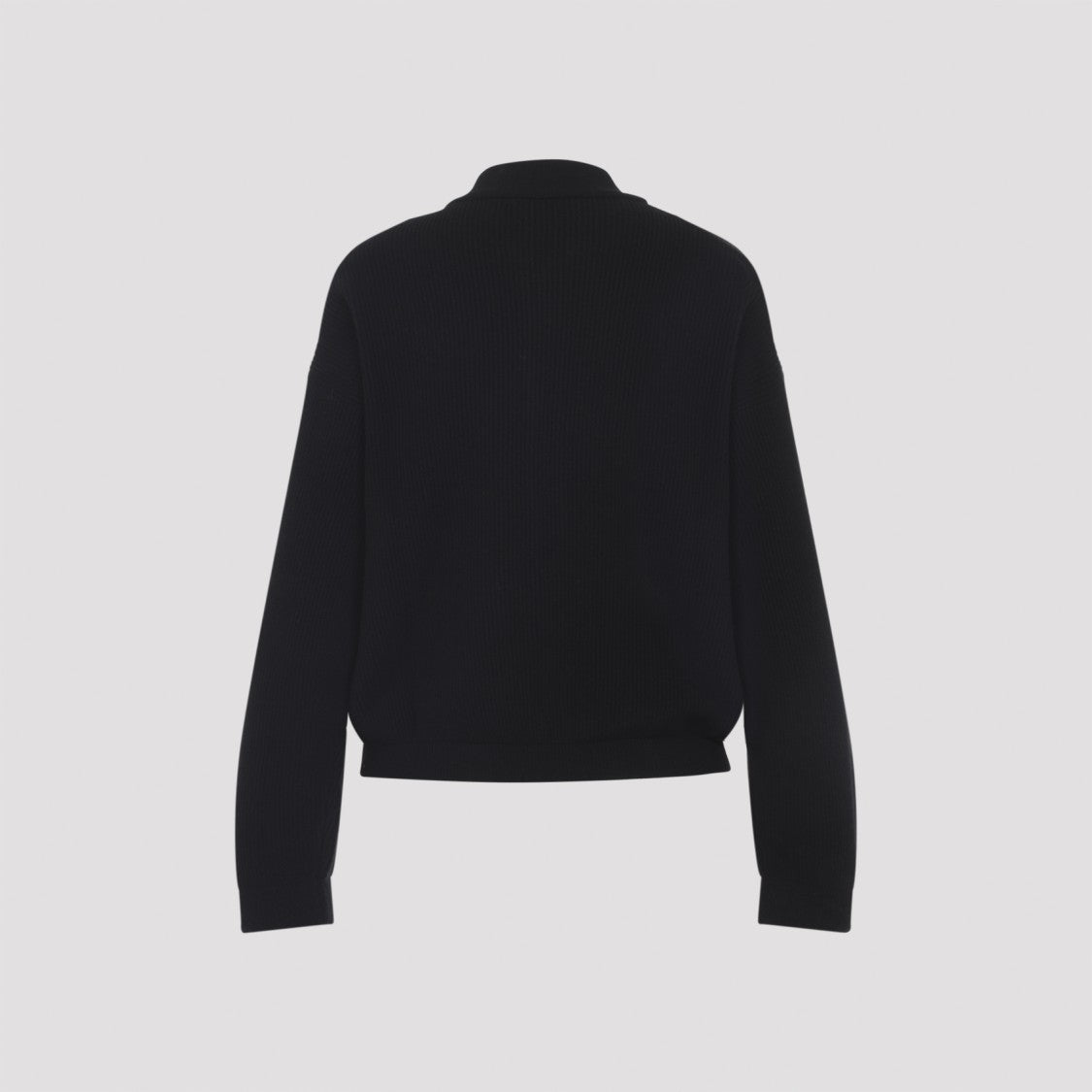 Fabiana Filippi Ribbed Black Zip-Up Jacket With Decorative Buttons