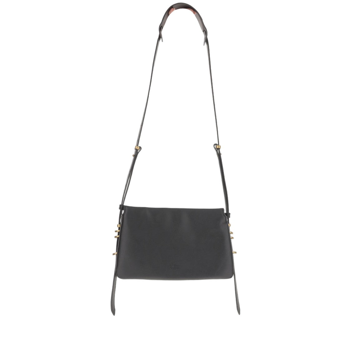 Pinko Rectangular Calfskin Leather Bag With Adjustable Strap
