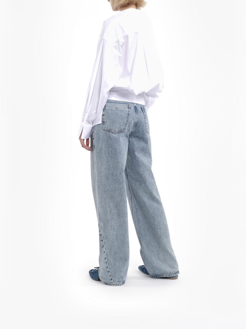 Tela White Gilda Waist Belt Fabric Shirt