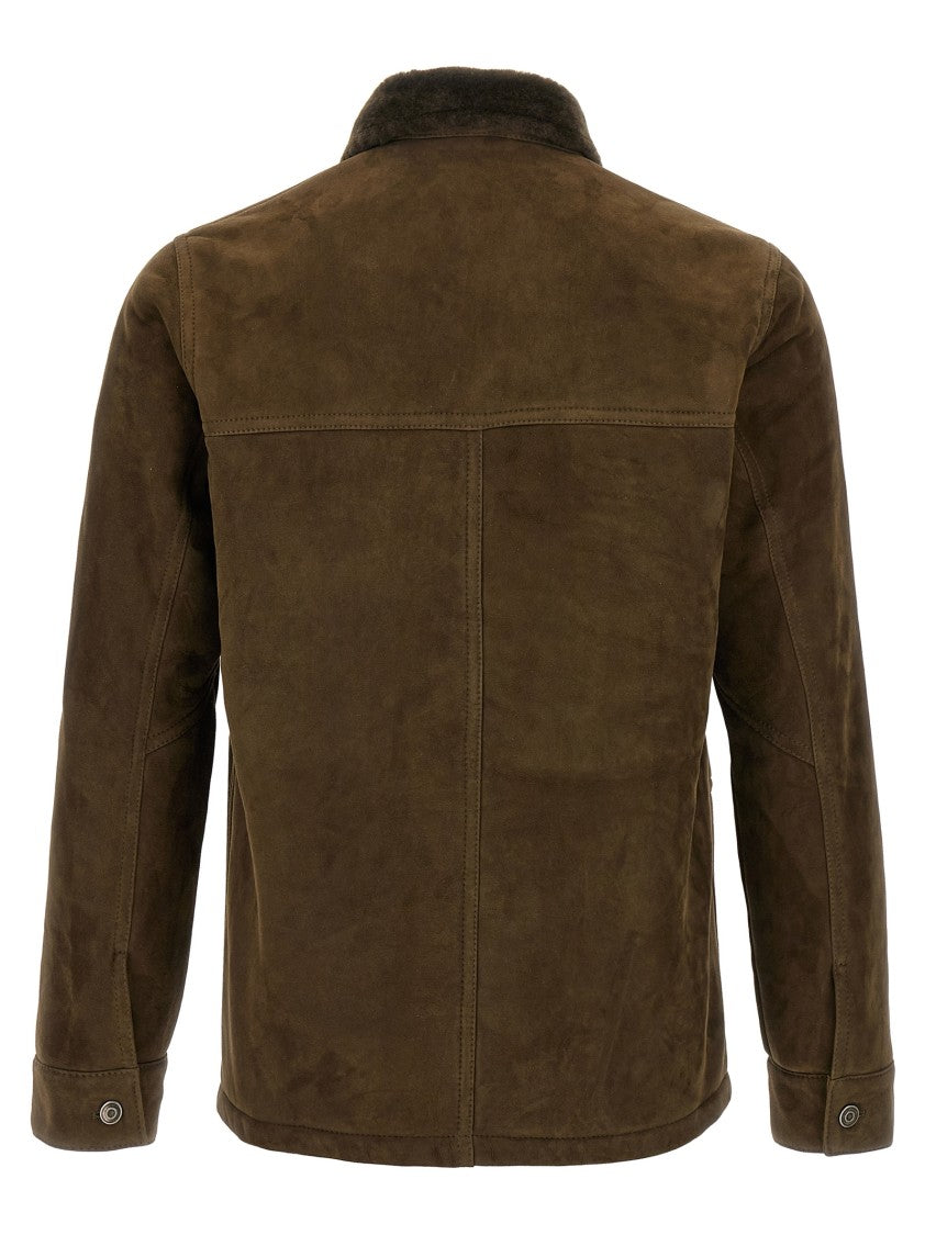 Giorgio Brato Brown Suede Sheepskin Jacket
