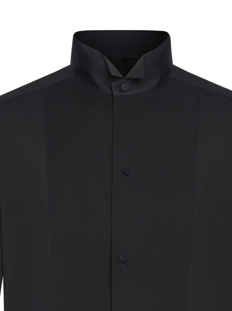 Tom Ford Classic Black Shirt With Plastron Cuffs