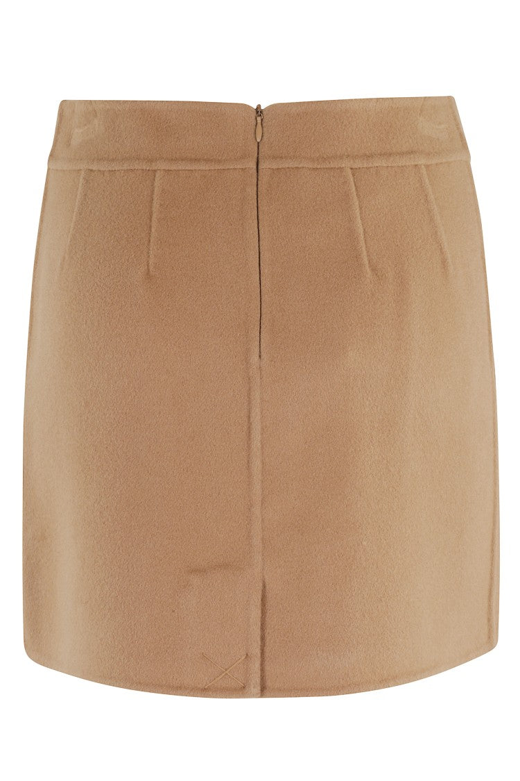 Semi Couture Mini Skirt In Desert-Inspired Beige With Seam Details