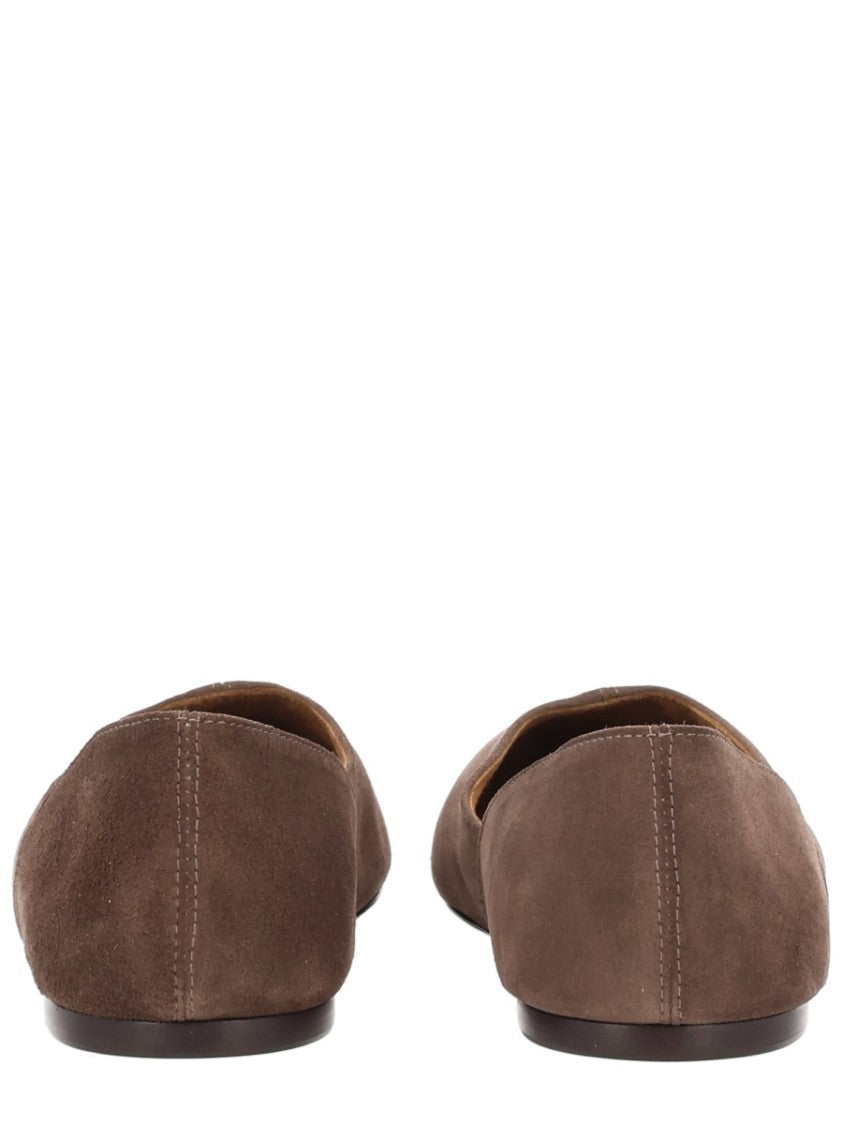 Khaite Brown Pointed Calf Leather Flats
