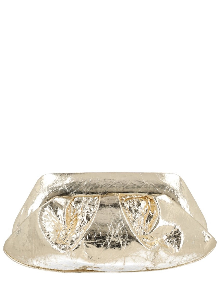 Themoirè Gold Metallic Crinkled Shoulder Bag