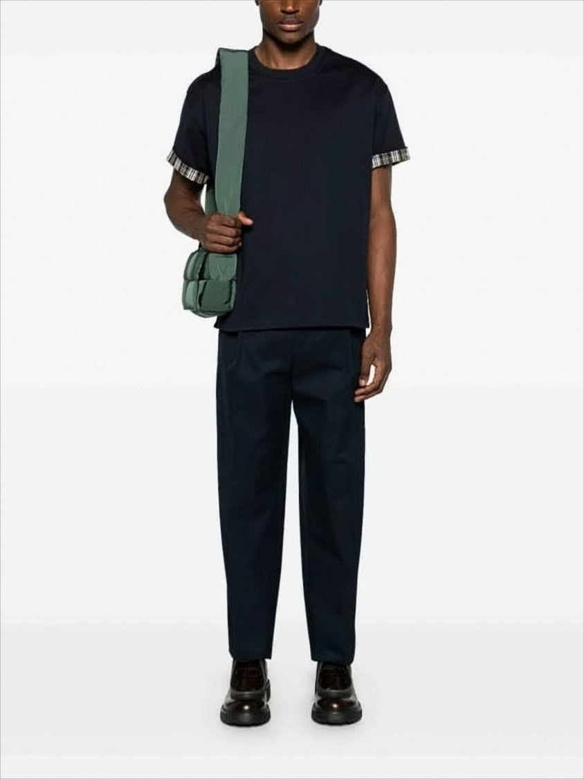 Bottega Veneta Boxy-Fit Short-Sleeve T-Shirt With Plaid Accents