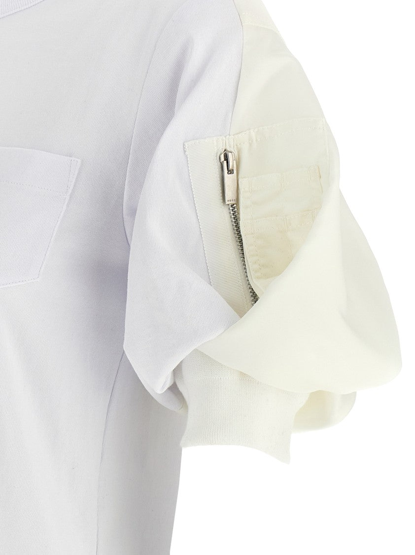 Sacai Balloon Sleeve Cotton T-Shirt With Unique Silhouette