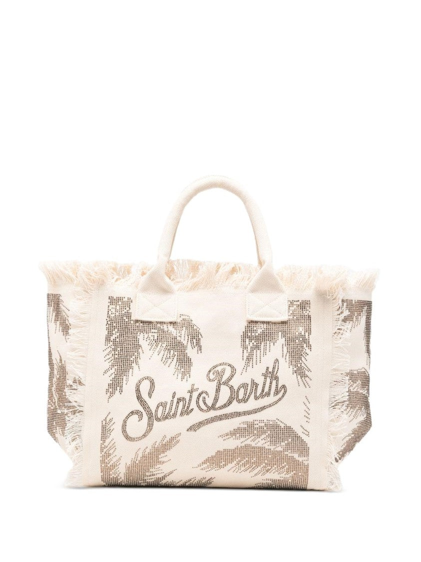 Mc2 Saint Barth Rectangular Tote Bag With Fringed Edge