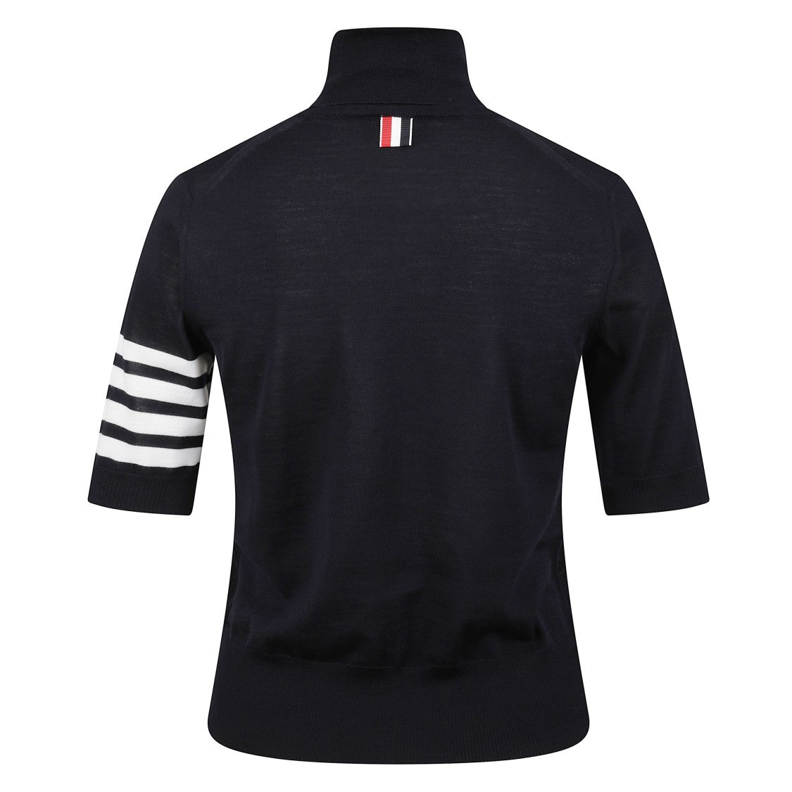 Thom Browne Short-Sleeve Ribbed Wool Top