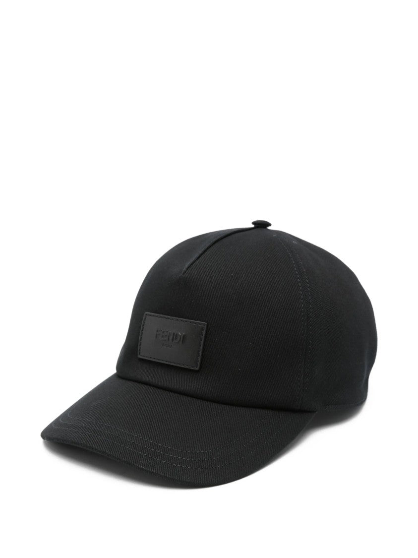 Fendi Baseball Structured Black Adjustable Patch Cap