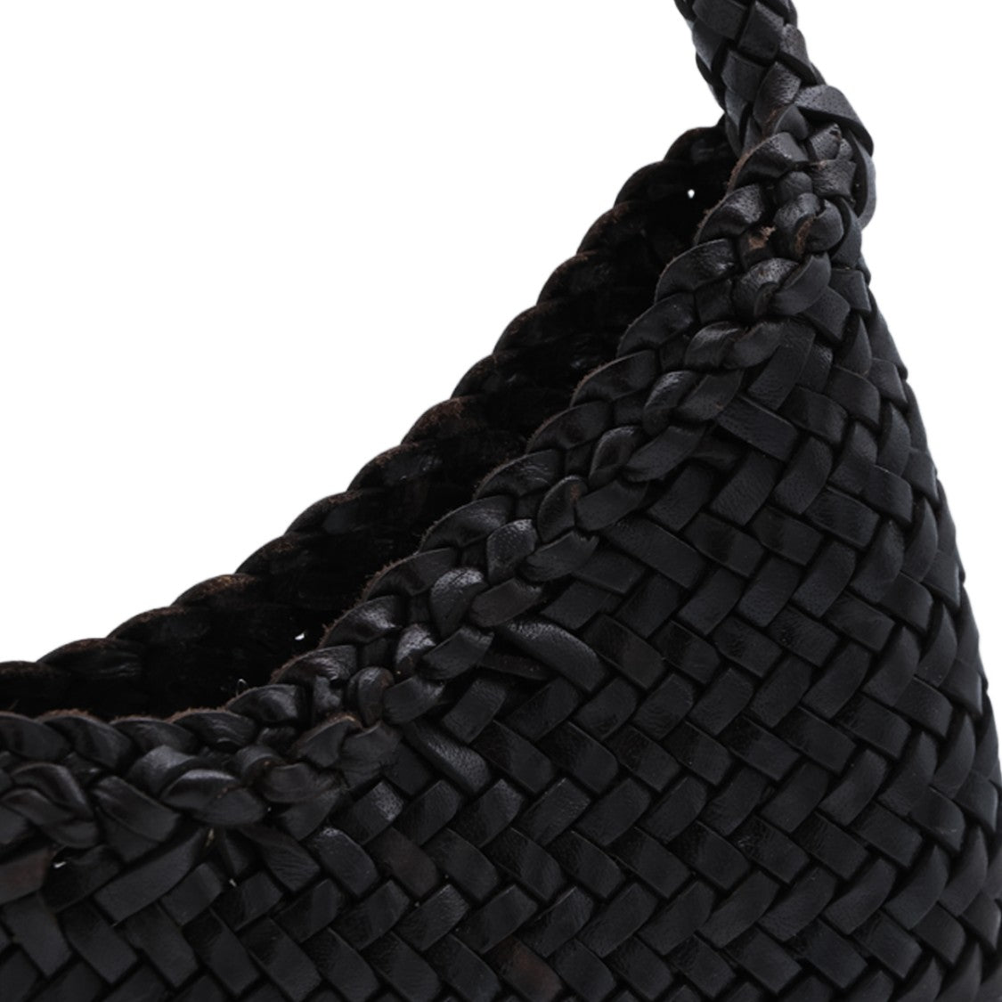 Dragon Diffusion Crescent-Shaped Woven Handbag With Braided Strap