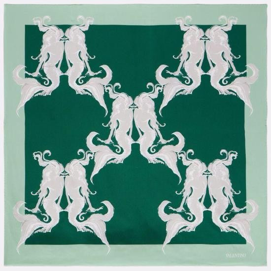 Valentino Garavani Intricate Silk Scarf With Mythical Horse Motif