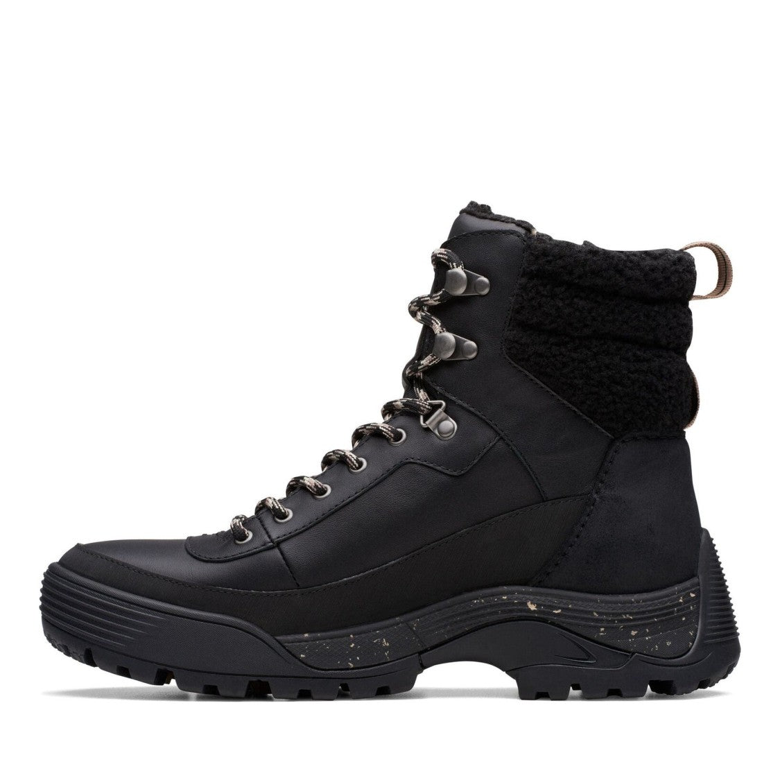 Clarks Black Atlhiketop Gtx Padded Collar Rugged Sole Leather Ankle Boots