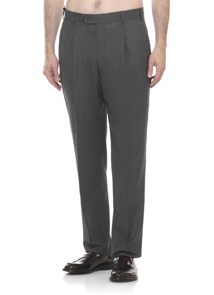 Pt Torino Dark Grey Zip Fastening Pants