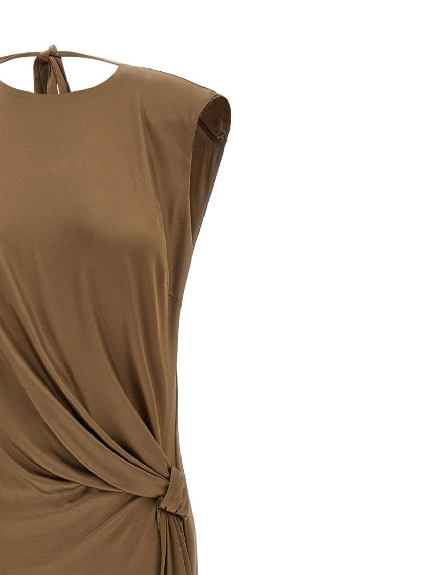 Elisabetta Franchi Floor-Length Maxi Dress With Gathered Waist