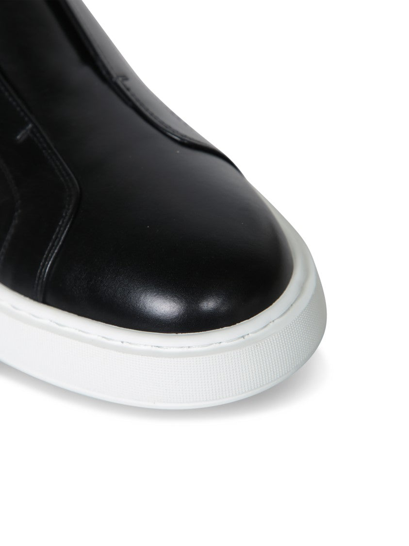 Santoni Slip-On Black Sneakers