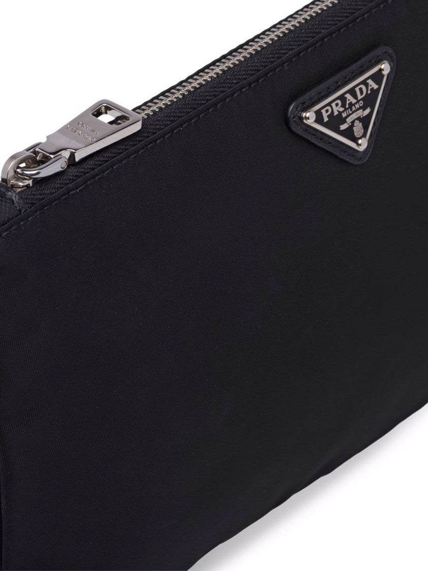 Prada Black Contenitore Piatto Re-Nylon/Saffiano Clutches