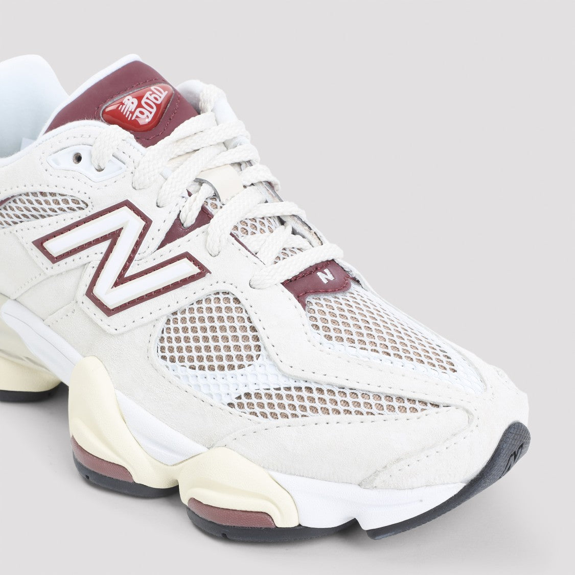 New Balance 9060 Bordeaux Leather Sneakers