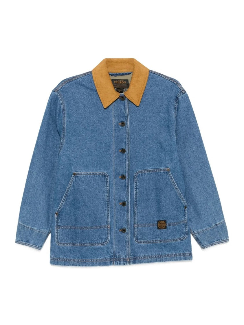 Filson Classic Blue Denim Tan Collar Jacket