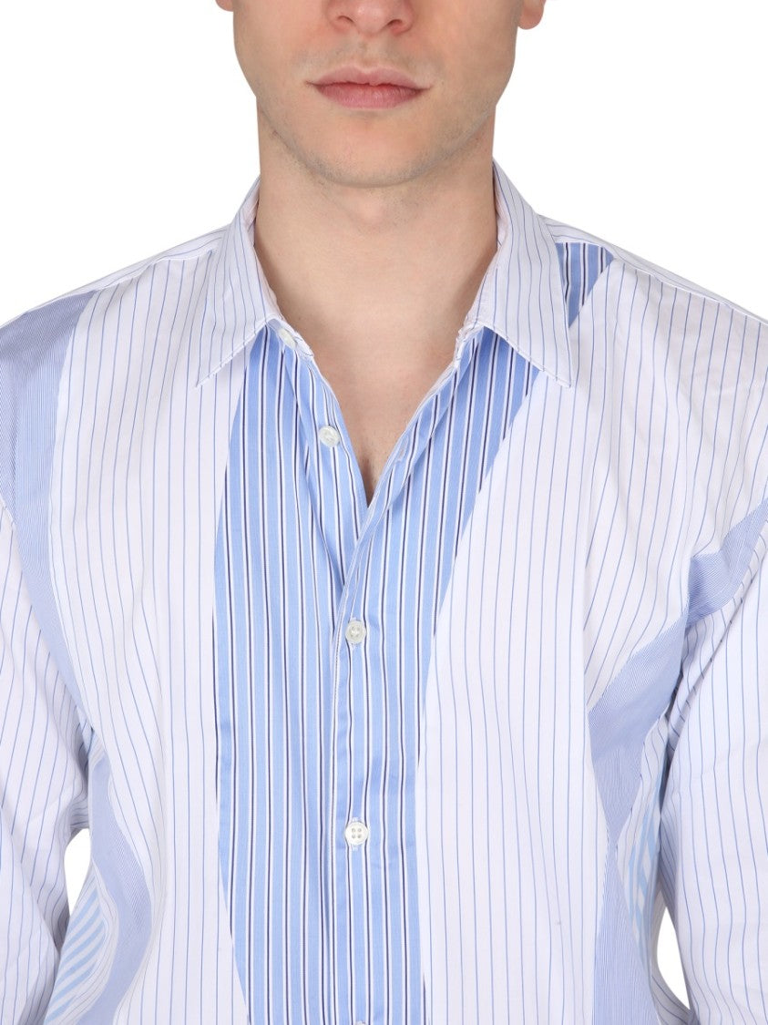 Comme Des Garçons Button-Down Shirt With Classic Collar And Striped Design
