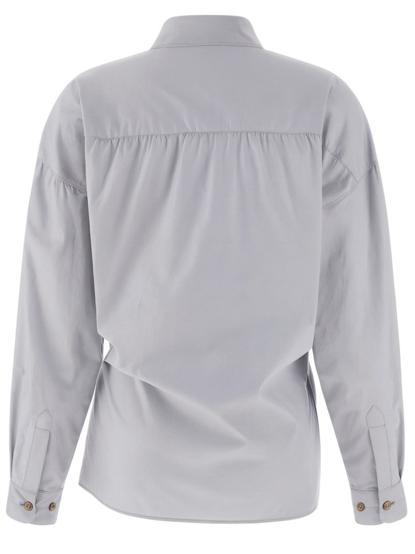 Lemaire Neutrals Twisted Asymmetrical Silk Shirt