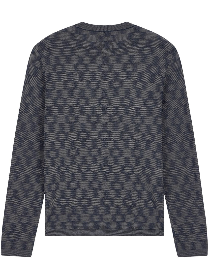 Emporio Armani Textured Cropped Crewneck Sweater