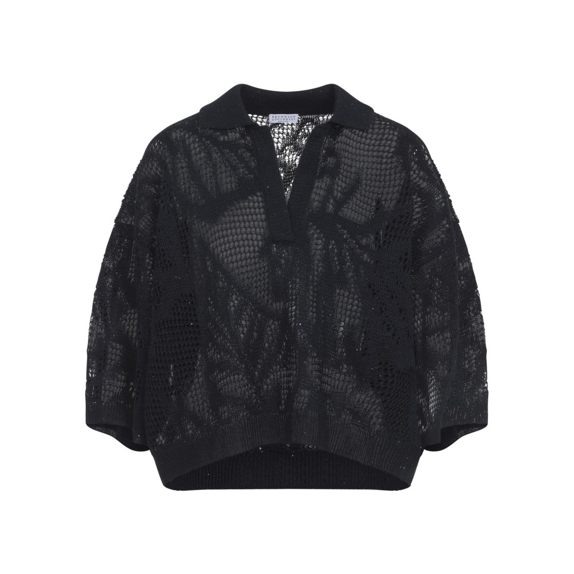 Brunello Cucinelli Open-Knit Linen Blend Sweater