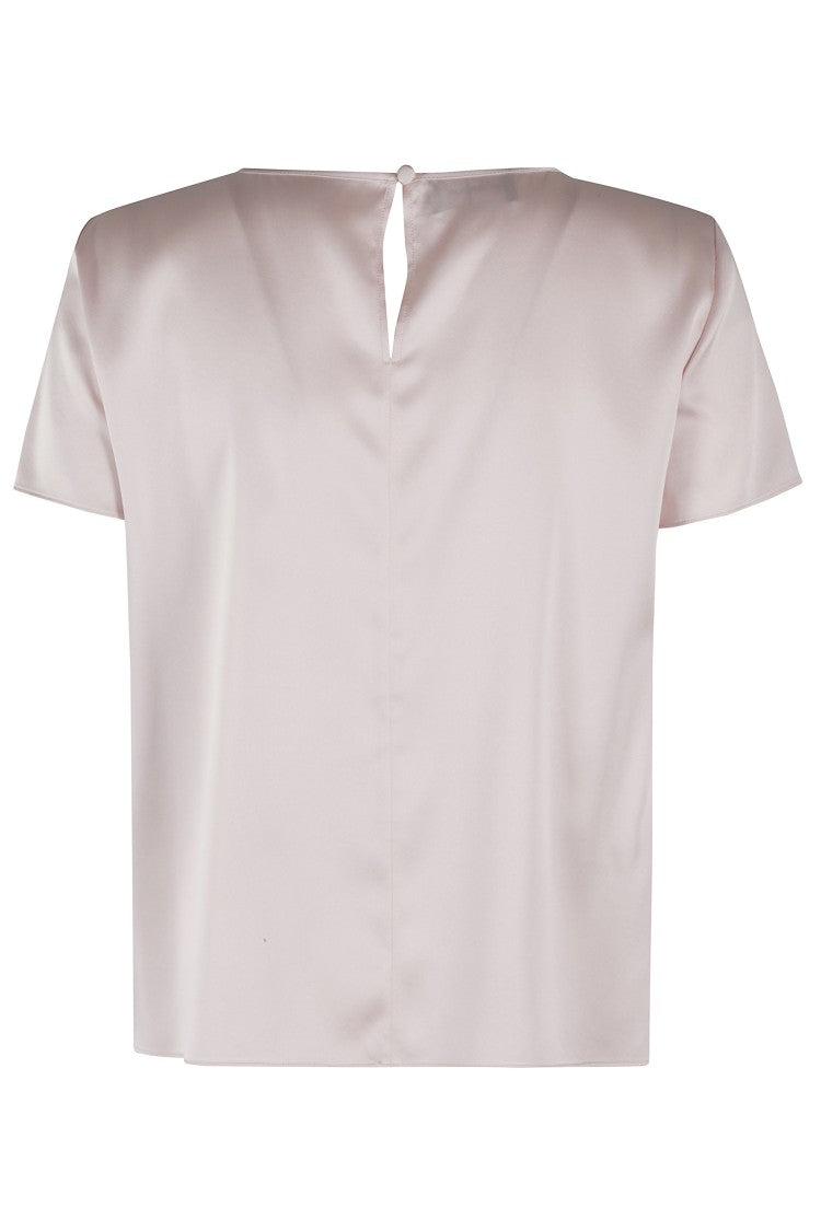Emporio Armani Short-Sleeved Silk Blend Top With Back Closure