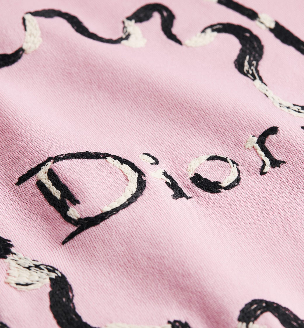 Christian Dior Soft Pink T-Shirt With Embroidered Dior Design