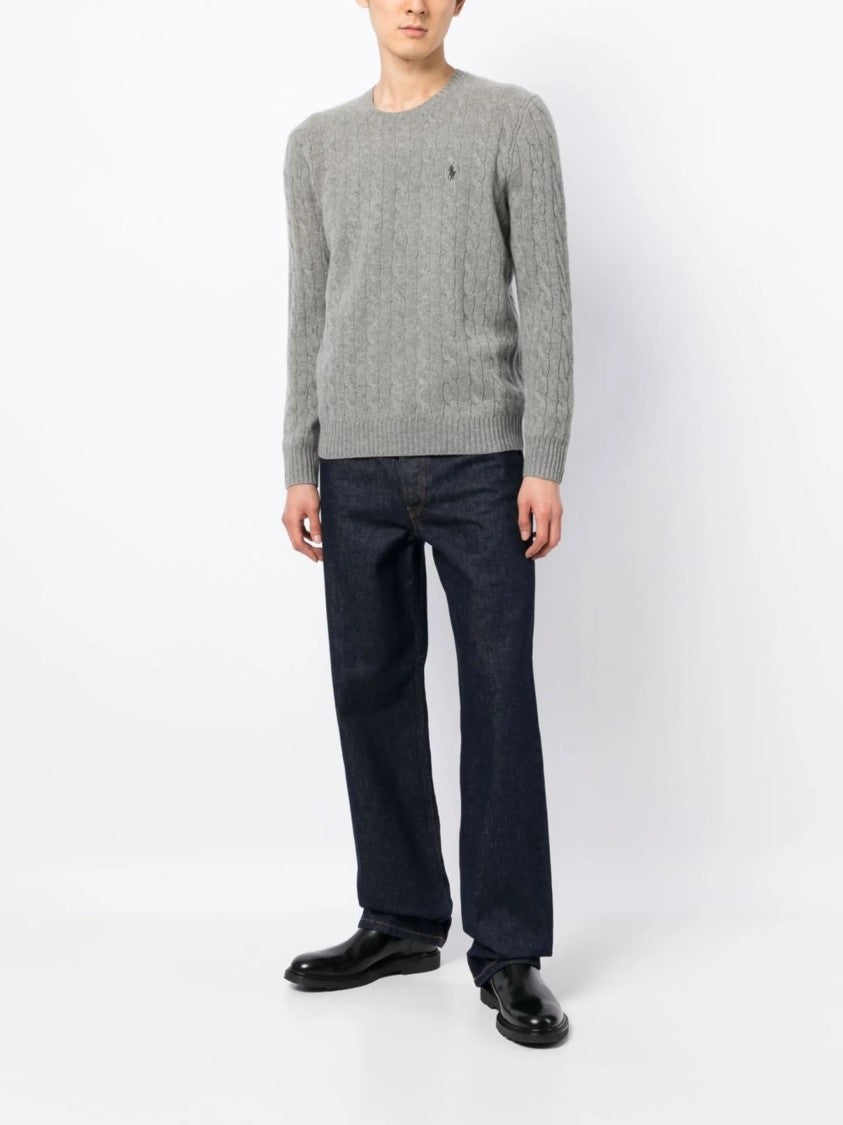 Polo Ralph Lauren Cable Knit Fitted Pullover - Grey