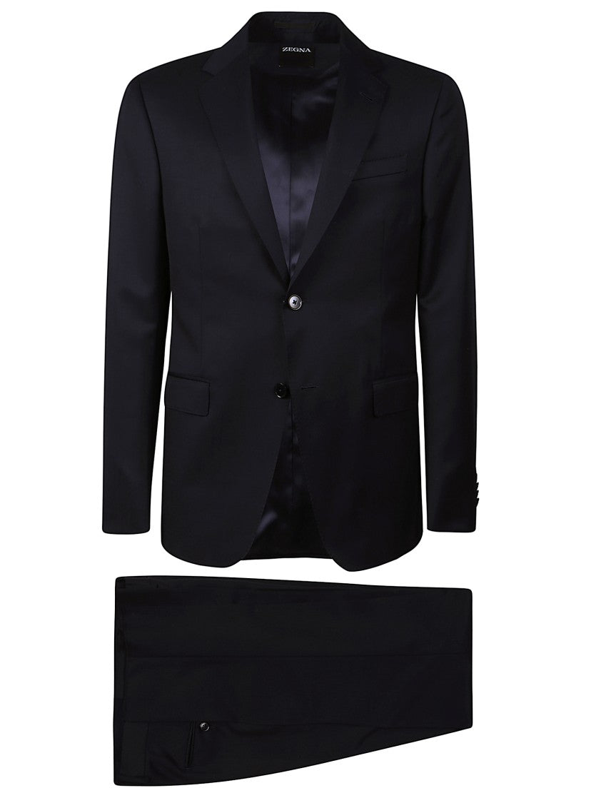 Zegna Black Wool-Mohair Tailored Suit