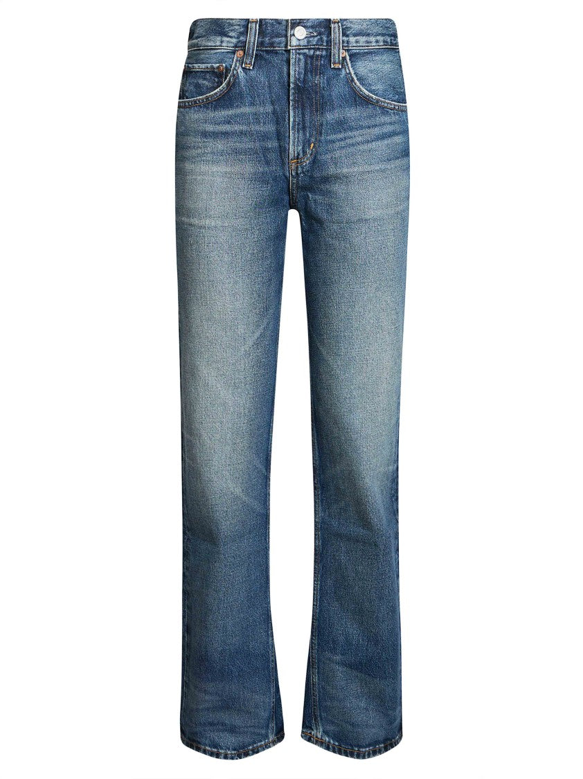 Agolde Mid-Rise Bootcut Distressed Jeans