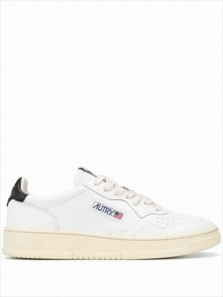 Autry Low-Top White Leather Sneakers With Breathable Perforations