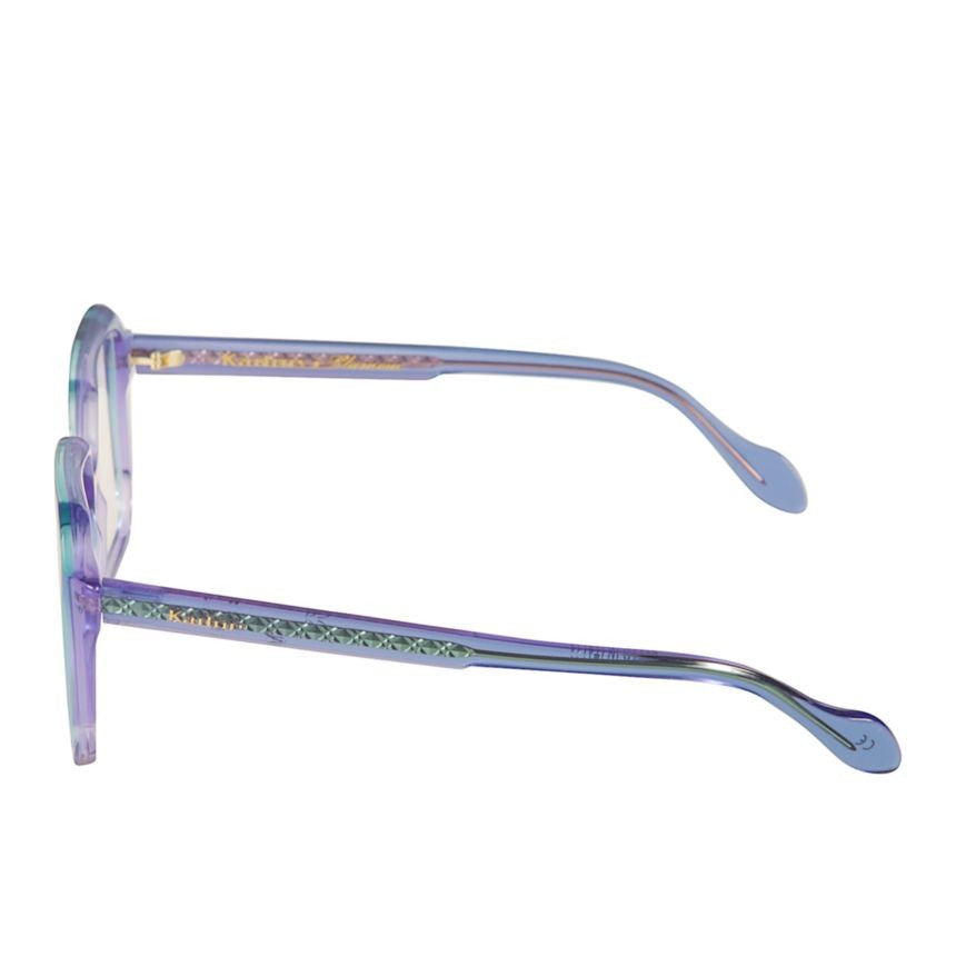 Kador Lizzy Translucent Purple Geometric Sunglasses With Textured Temples