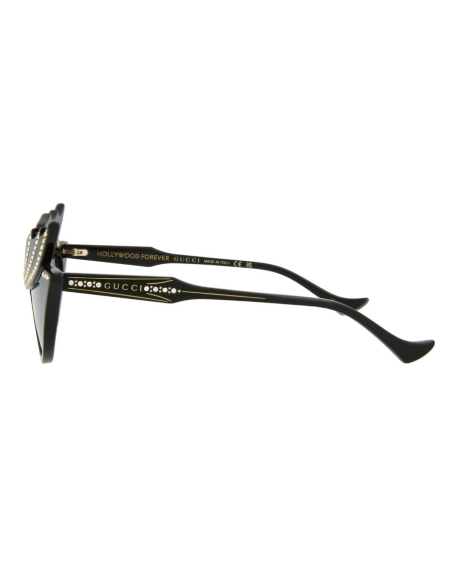 Gucci Cat Eye-Frame Acetate Sunglasses With Embellished Browline