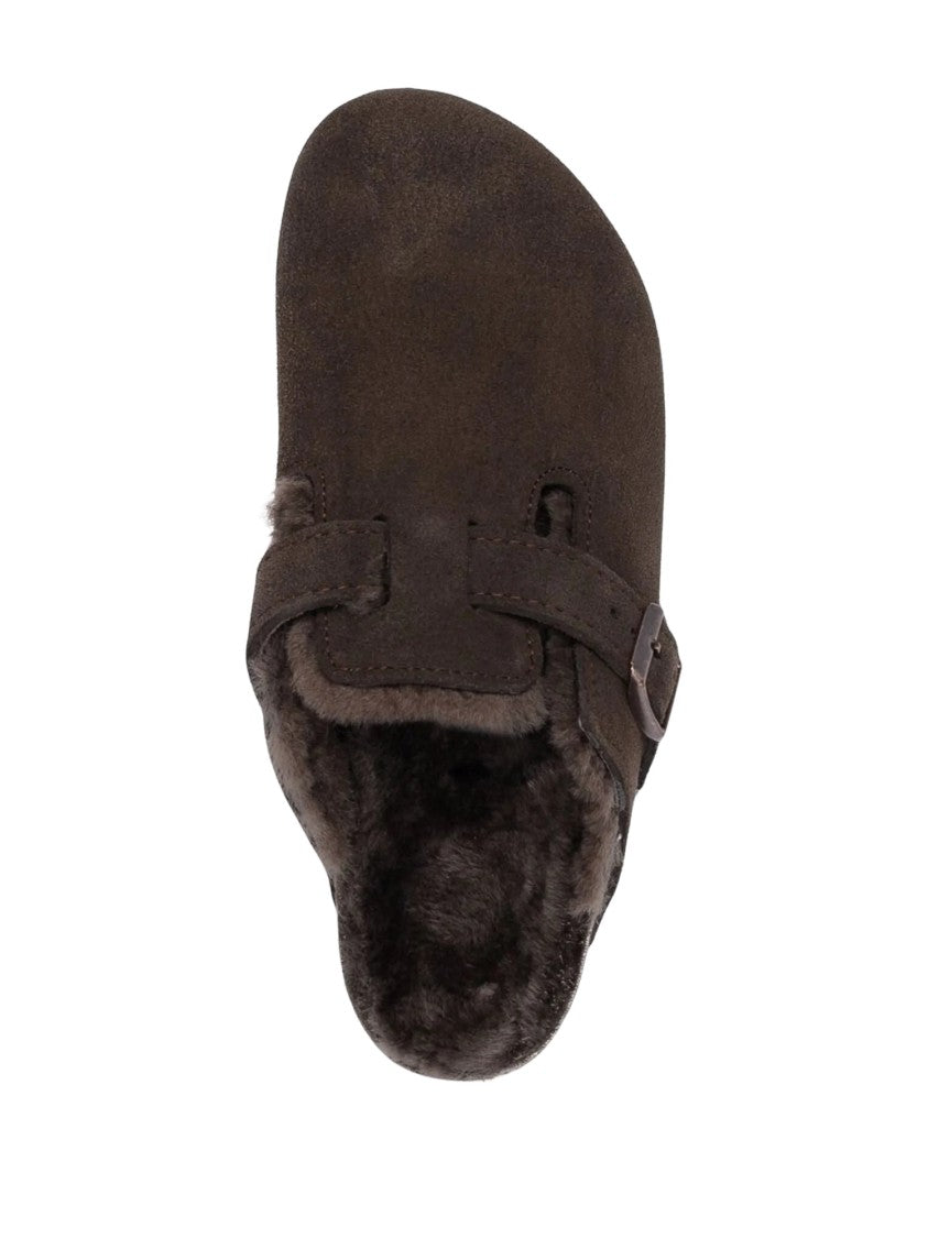 Birkenstock Suede Plush Fur Lining Boston Clogs
